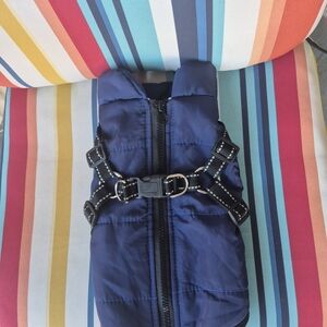Navy Blue Dog Harness with Reflective Straps